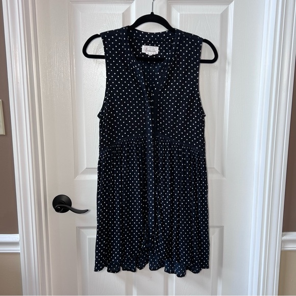 ⭐️ Anthropologie Navy Nia Sleeveless Tunic Tank Top MEDIUM - Picture 7 of 12